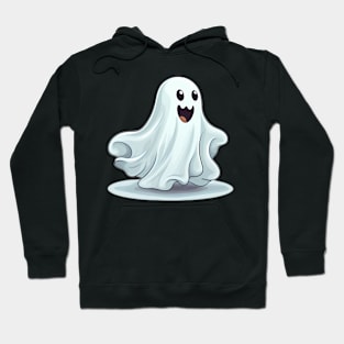 Cartoon Ghost - Spooky Halloween Horror Goth Hoodie